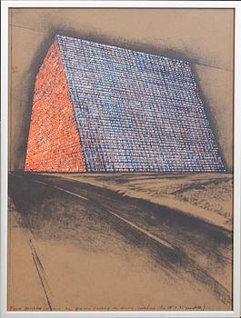 CHRISTO & JEANNE-CLAUDE, färglitografi med collage av färgserigrafi, 1976, signerad och numrerad 137/200.