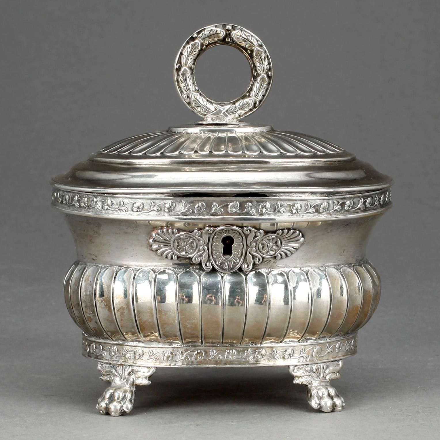 SOCKERSKÅL, silver, Gustaf Folcker, Stockholm 1836. Vikt 355 gram.