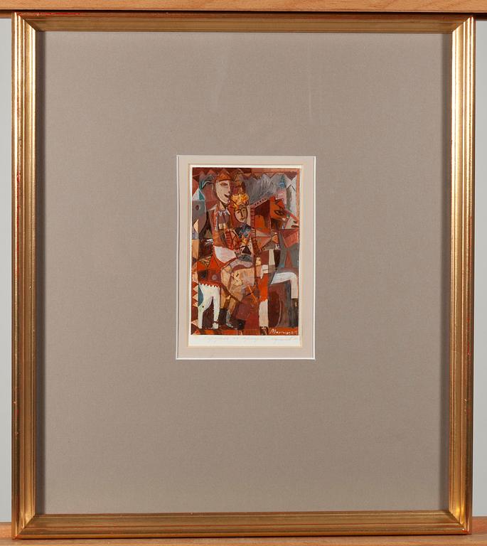 OKÄND KONSTNÄR, olja på papp, signerad V. M.Martinov.