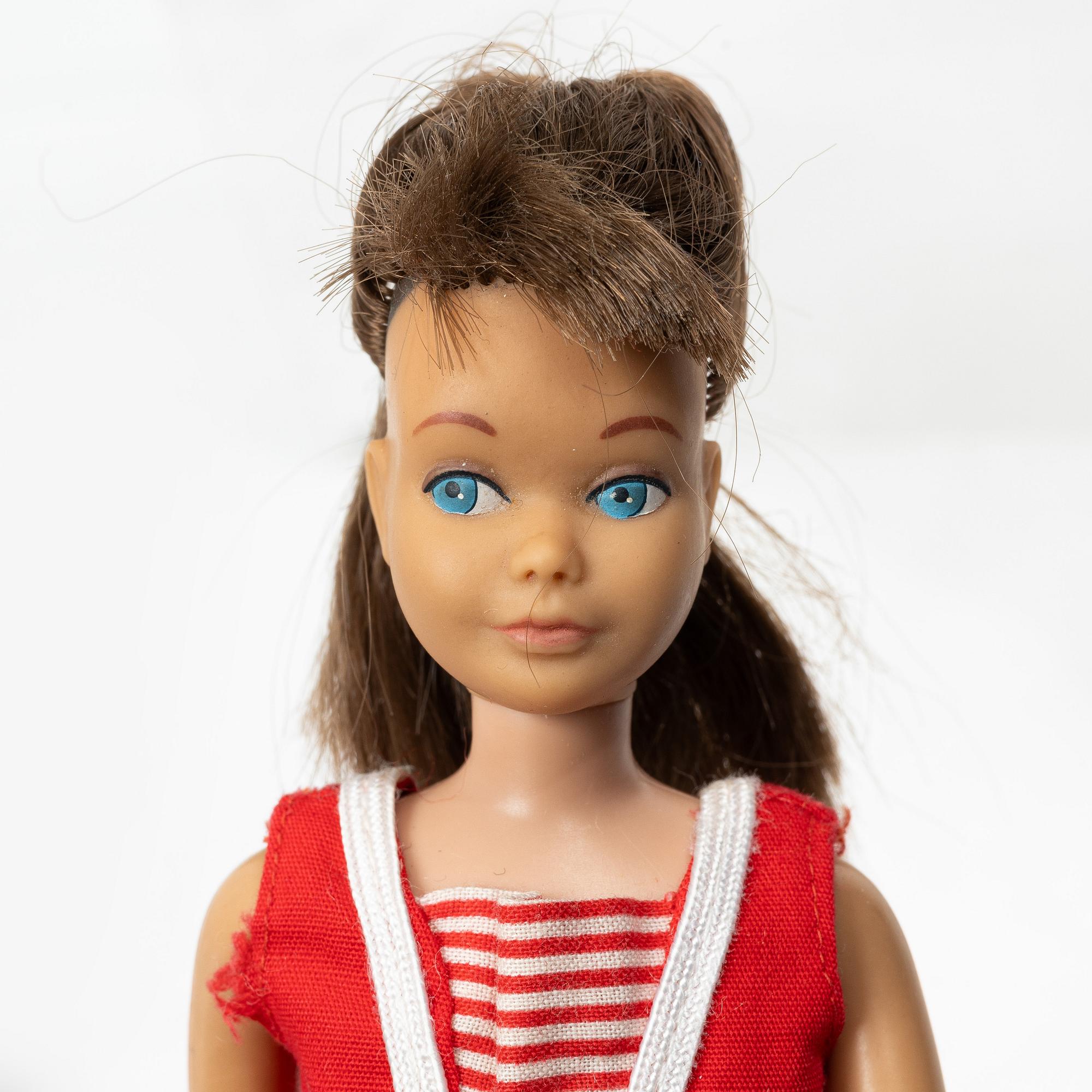 Barbiedockor, 3 st, "Barbie Bubble cut", "Skipper" & "Ken", Mattel, 1960-tal.