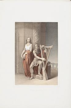 NILS JAKOB OLSSON BLOMMÉR, gravyrer, 9 st, "NJO Blommérs taflor" Högbergska boktryckeriet, Stockholm, 1854.