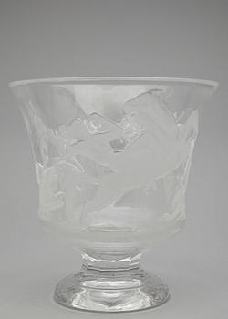 SKÅL PÅ FOT, gjutet glas, 1900-tal.