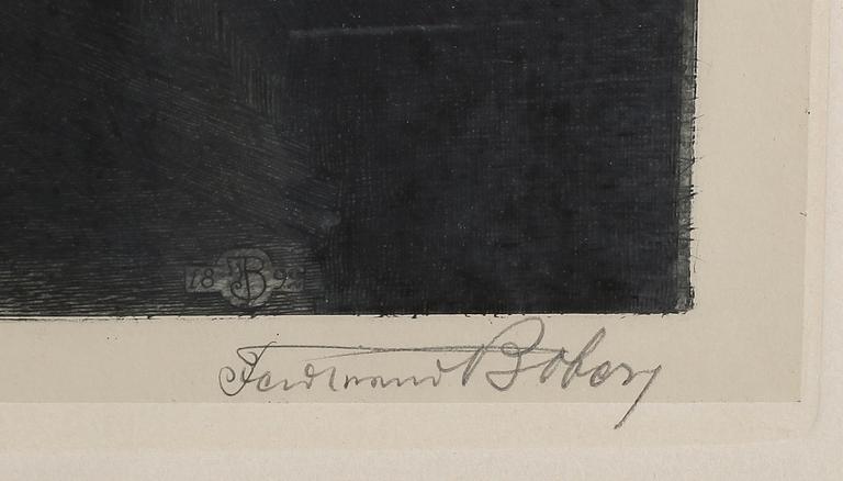 FERDINAND BOBERG, etsning, signerad.