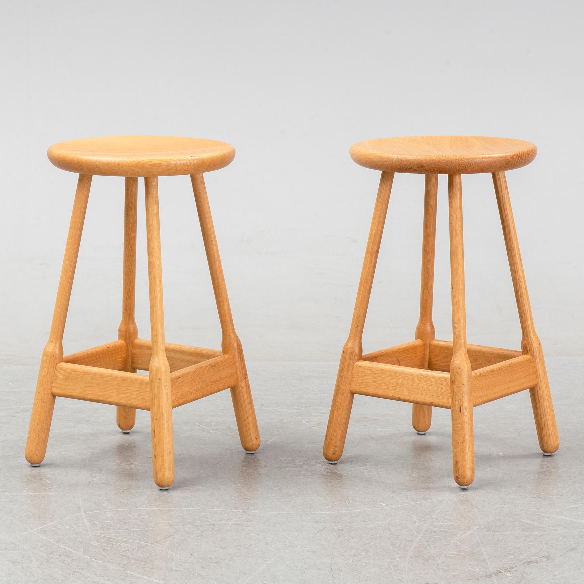 Chris Martin, a set of eight contemporary oak stools, 'Albert', Massproductions.
