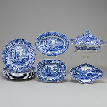 12 pieces of 'Spode's Italian' creamware, Copeland, England.