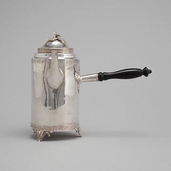 A Swedish 18th century silver coffee-pot, mark of Olof Yttreaus, Uppsala 1780.