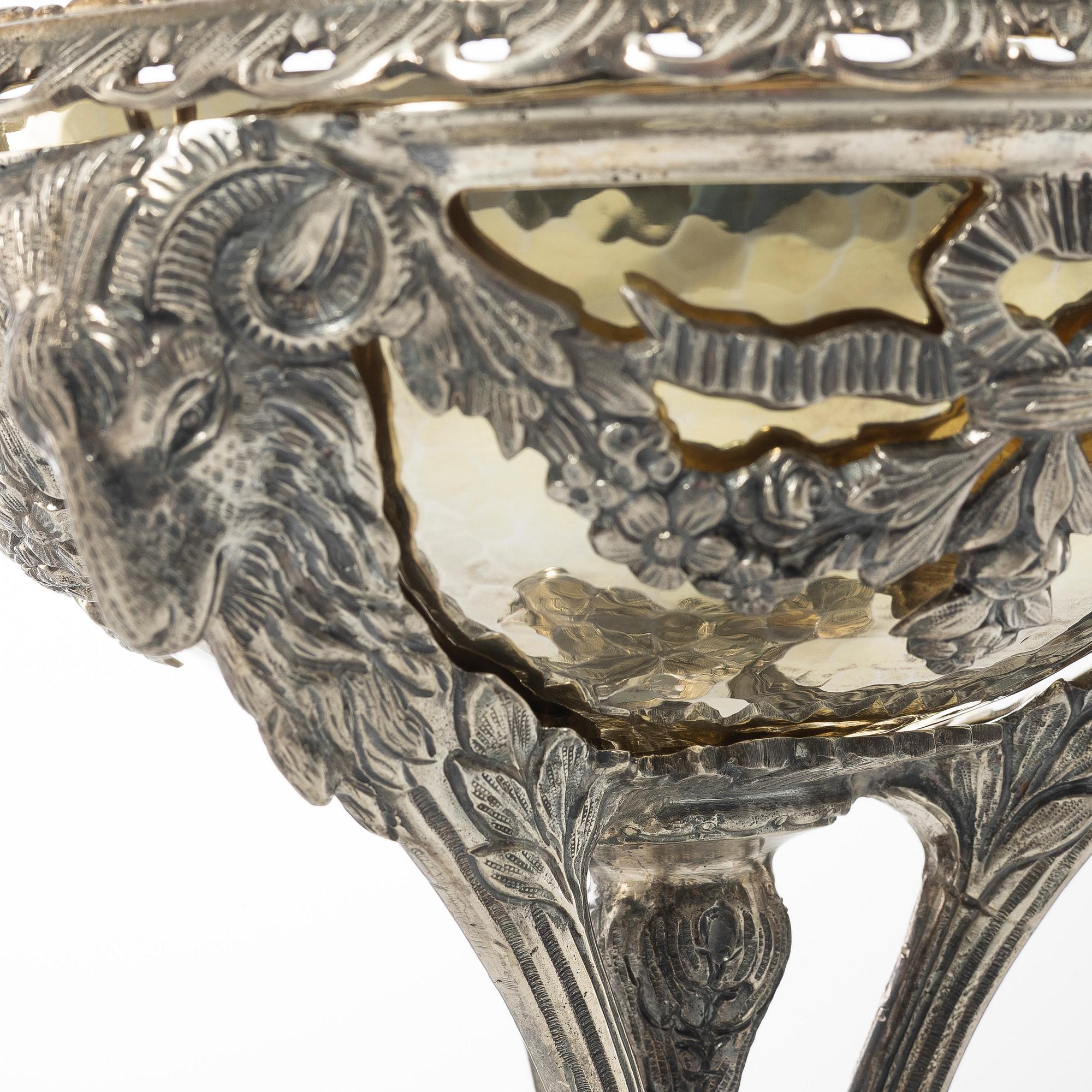 Praktskål, silver, empirestil, 1900-tal.