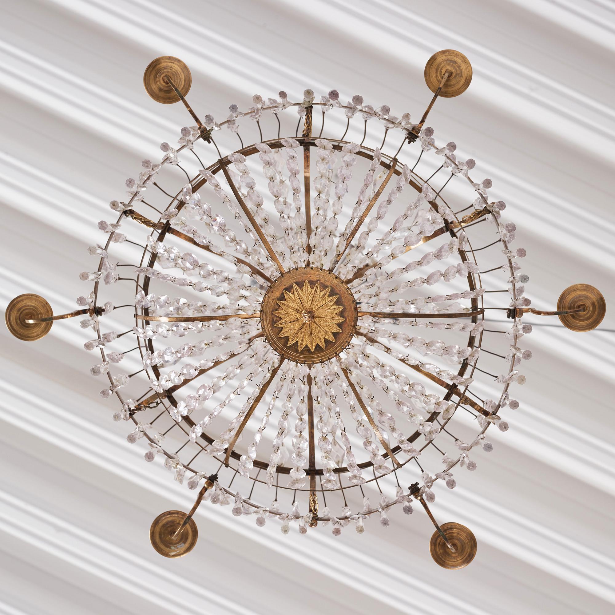 A late Gustavian seven-light chandelier, circa 1800.