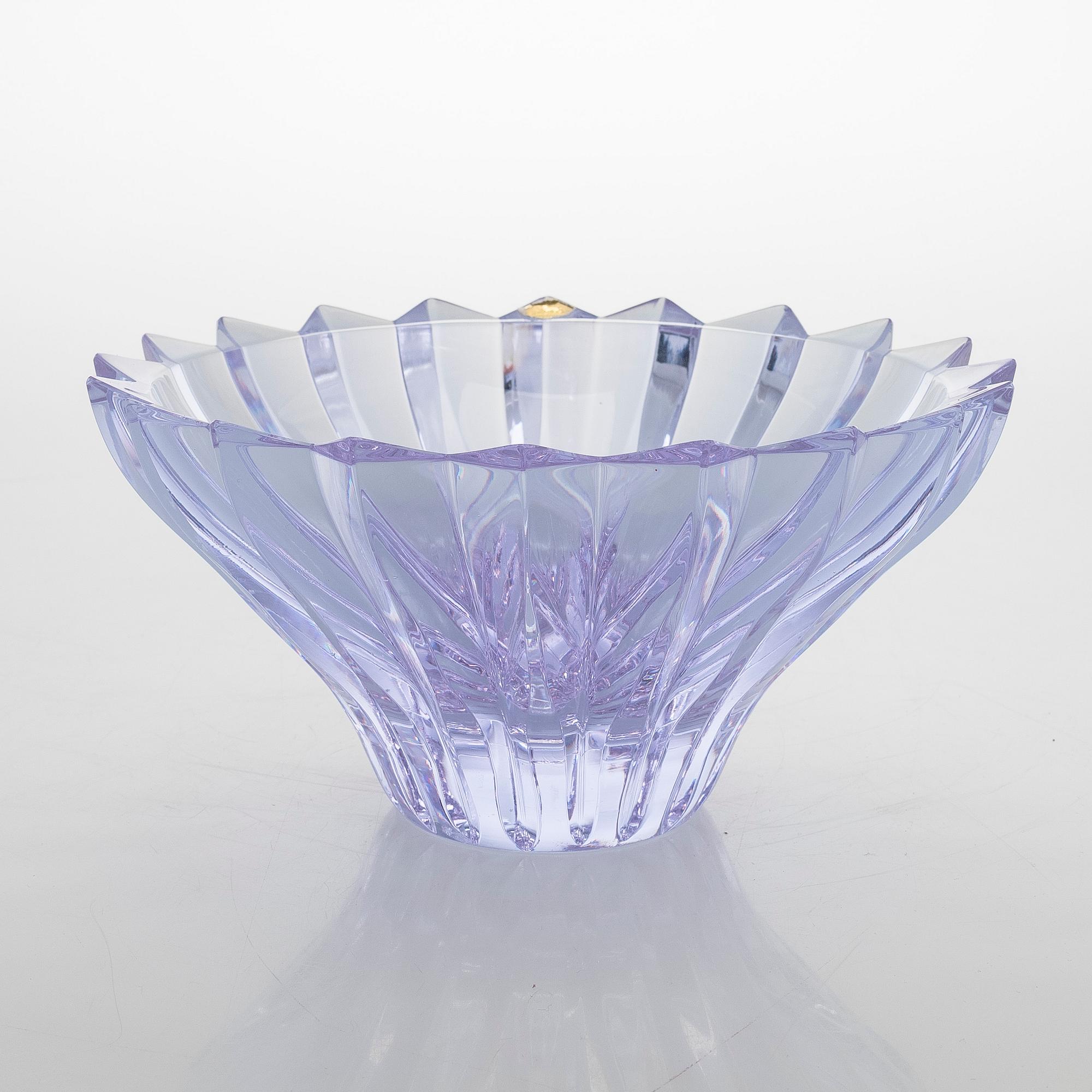 Aimo Okkolin, malja, "Terälehdet", signeerattu Aimo Okkolin Riihimäen Lasi oy.