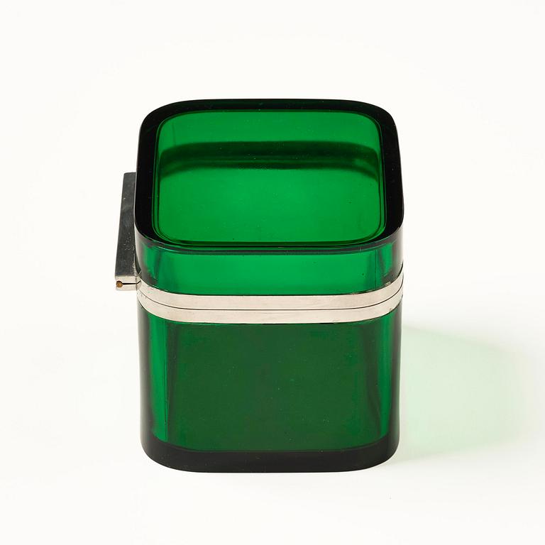 Josef Frank, a pewter mounted green-tinted glass box, Firma Svenskt Tenn.