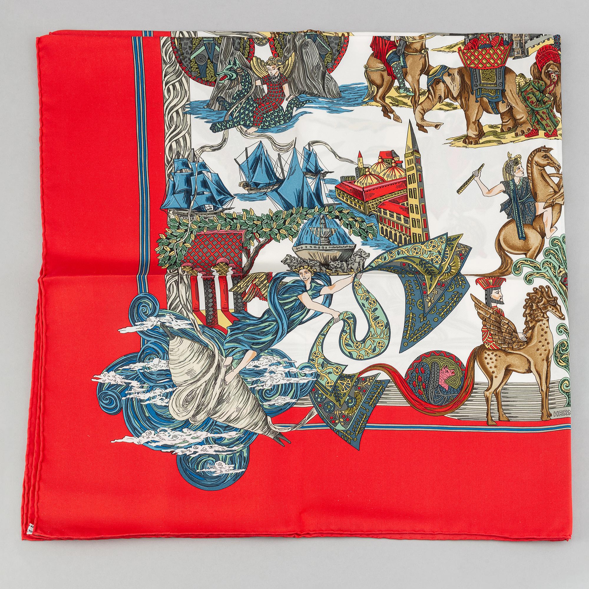 Hermès, an 'Au Fil de la Soie' silk scarf.