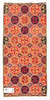 A carrige cushion,flat weave, ca 94,5 x 43 cm, Skåne, 1800-1830.