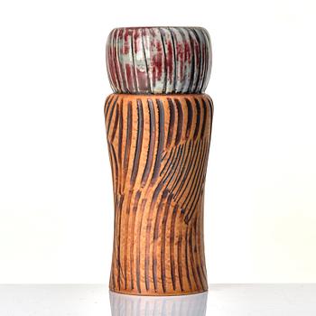 Lisa Larson, a unique stoneware vase, Gustavsberg studio, Sweden, 1950-60s.