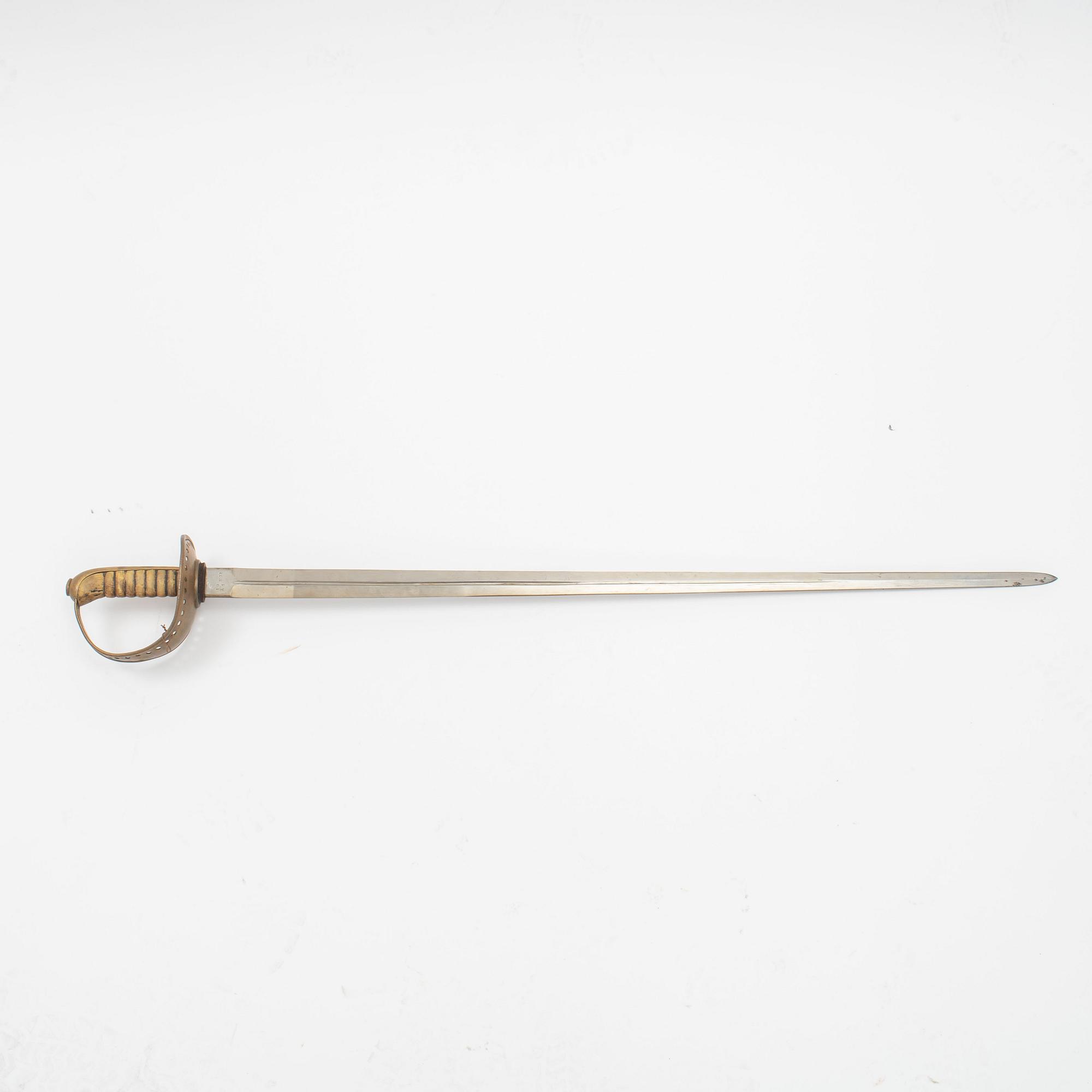 A Swedish cavalry saber with scabbard, 1893 pattern.