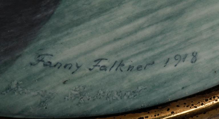 FANNY FALKNER, miniatyr, sign o dat 1918.