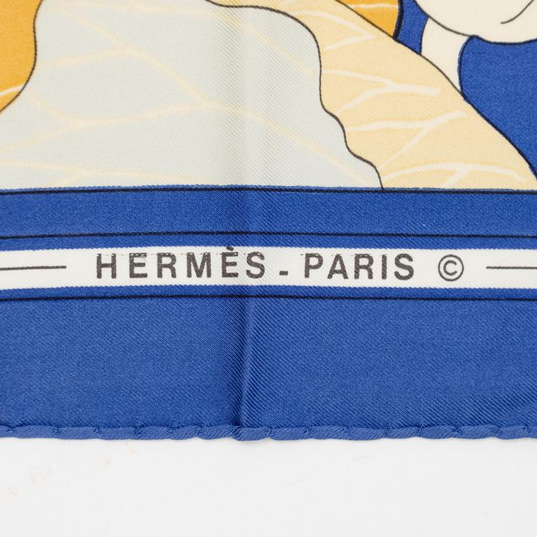 Hermès, a 'Fleur de lotus' silk scarf.