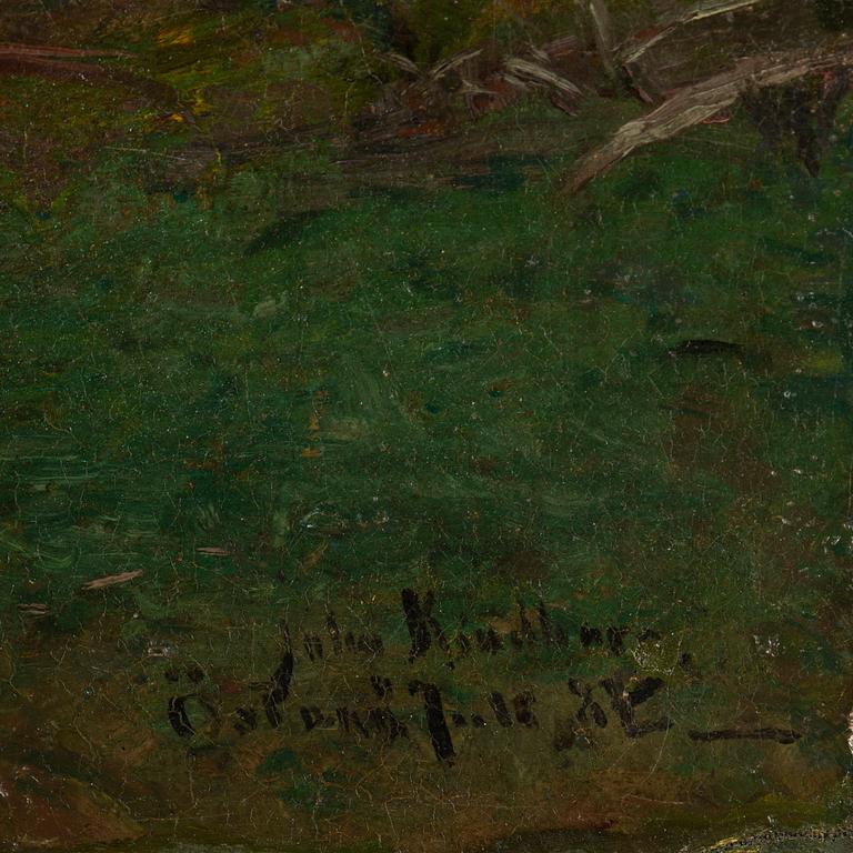 JOHAN KINDBORG, oil on canvas, signed and dated Östanå juli -84.