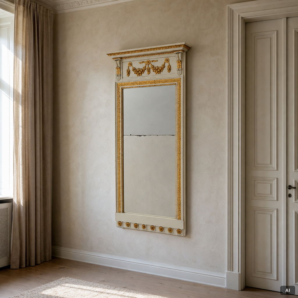 Mirror, late Gustavian, 18th century.