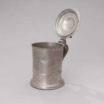 A FINNISH PEWTER TANKARD, Johan Lindblad, Turku 1853.