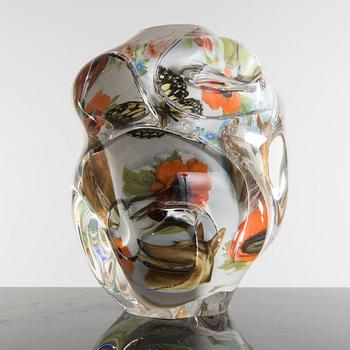 A unique 'Fabula' glass vase by Per B Sundberg, Orrefors 1998.