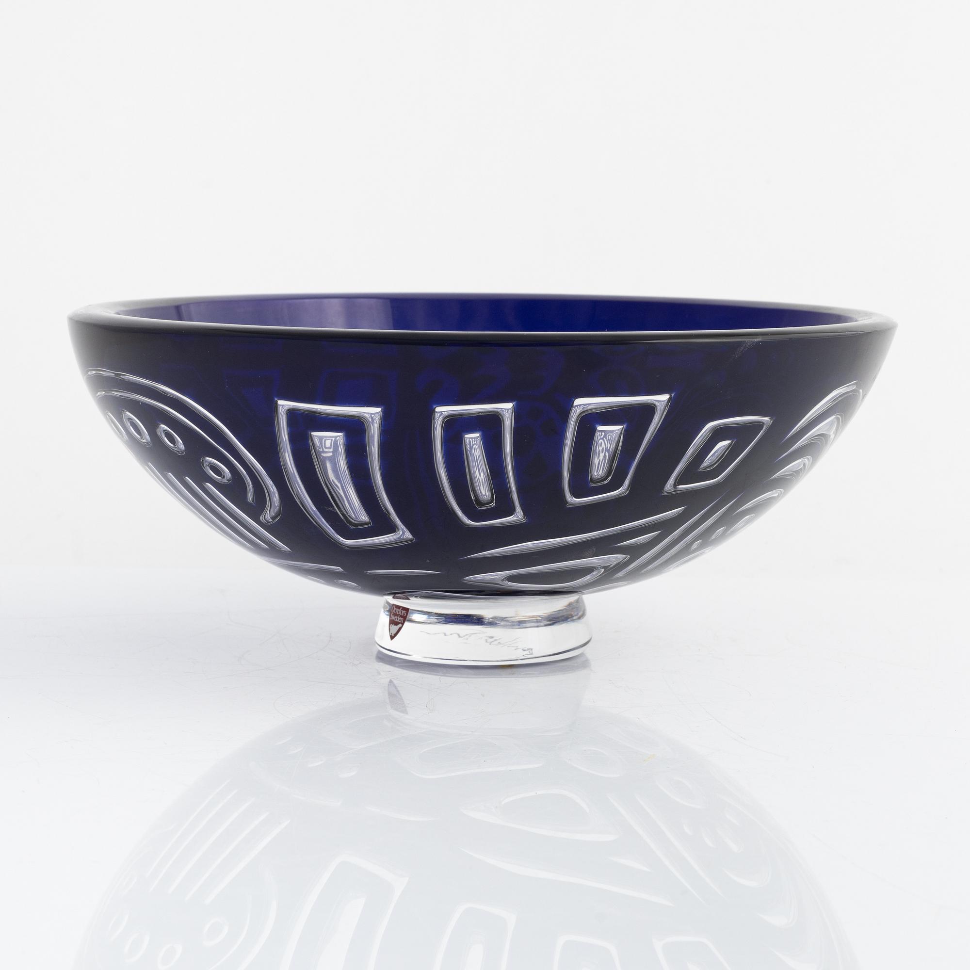 Lars Hellsten, skål, ariel, "Baccus IV", Orrefors Gallery, 29/40, 1988.