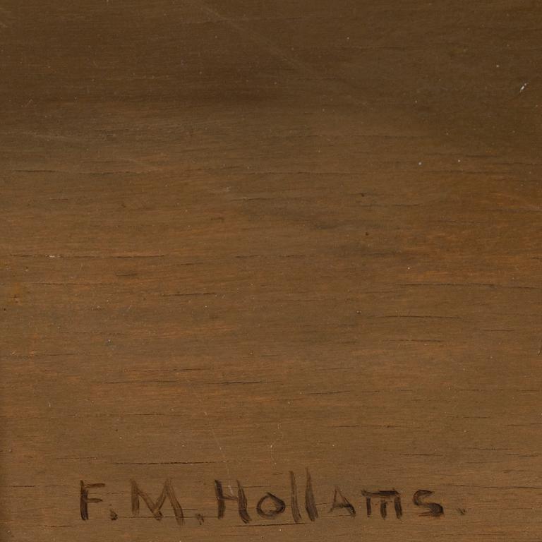 Frances Mabel Hollams, olja på pannå, signerad F.M. Hollams.