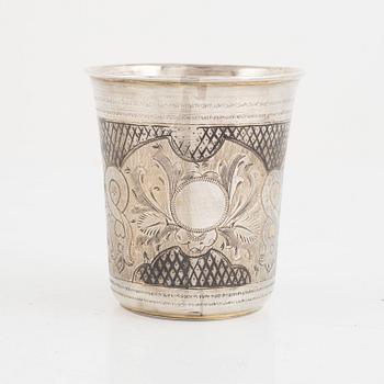 A Russian Silver Niello Beaker, Moscow 1874.