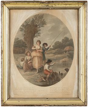 GRAVYRER. 12 st, England 1800-tal.