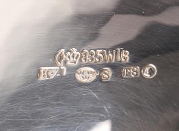KAFFESERVIS, 3 delar, silver, importstämplar 1945.