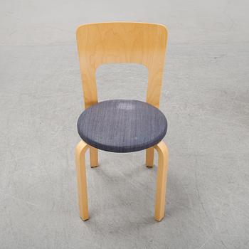 An 'Aalto' table and four chairs model 66 by Alvar Aalto for Artek, designed 1935.