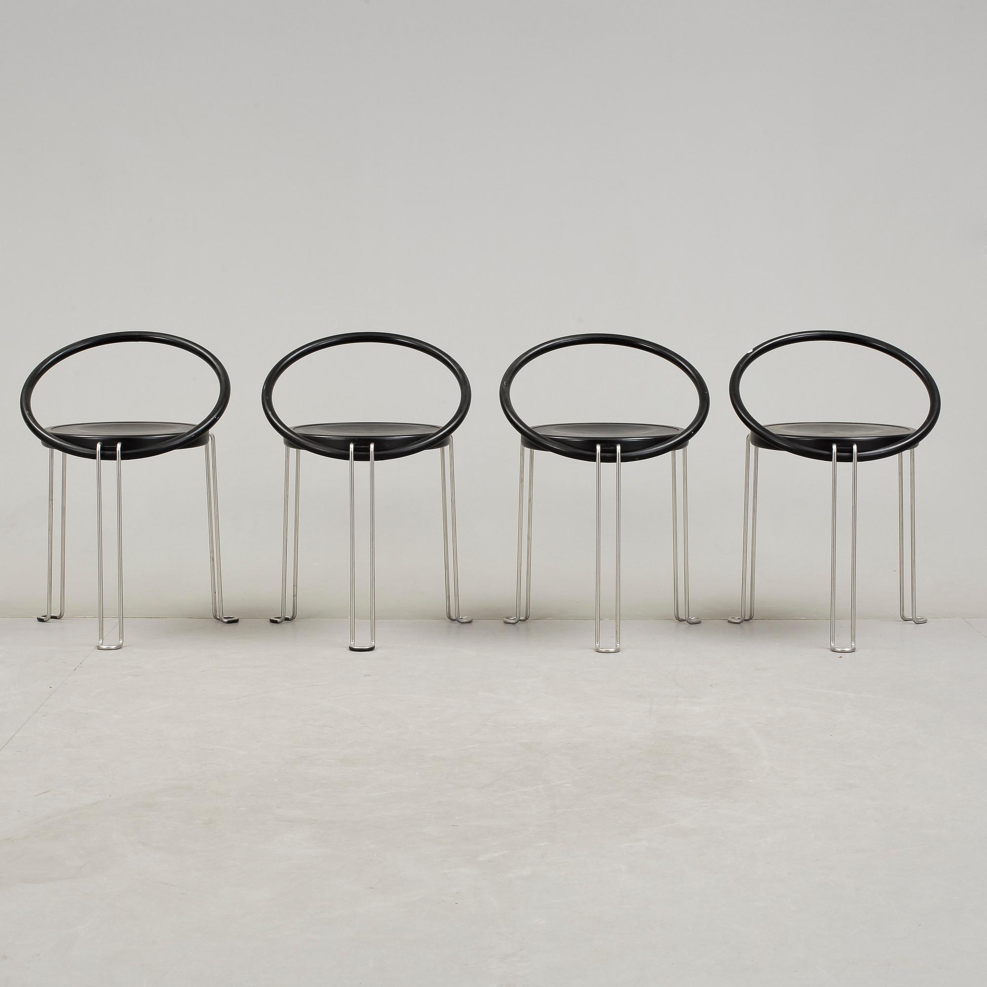 STOLAR, 4 st, "Oblado", design Börje Lindau, Blå Station Åhus. Modern tillverkning.