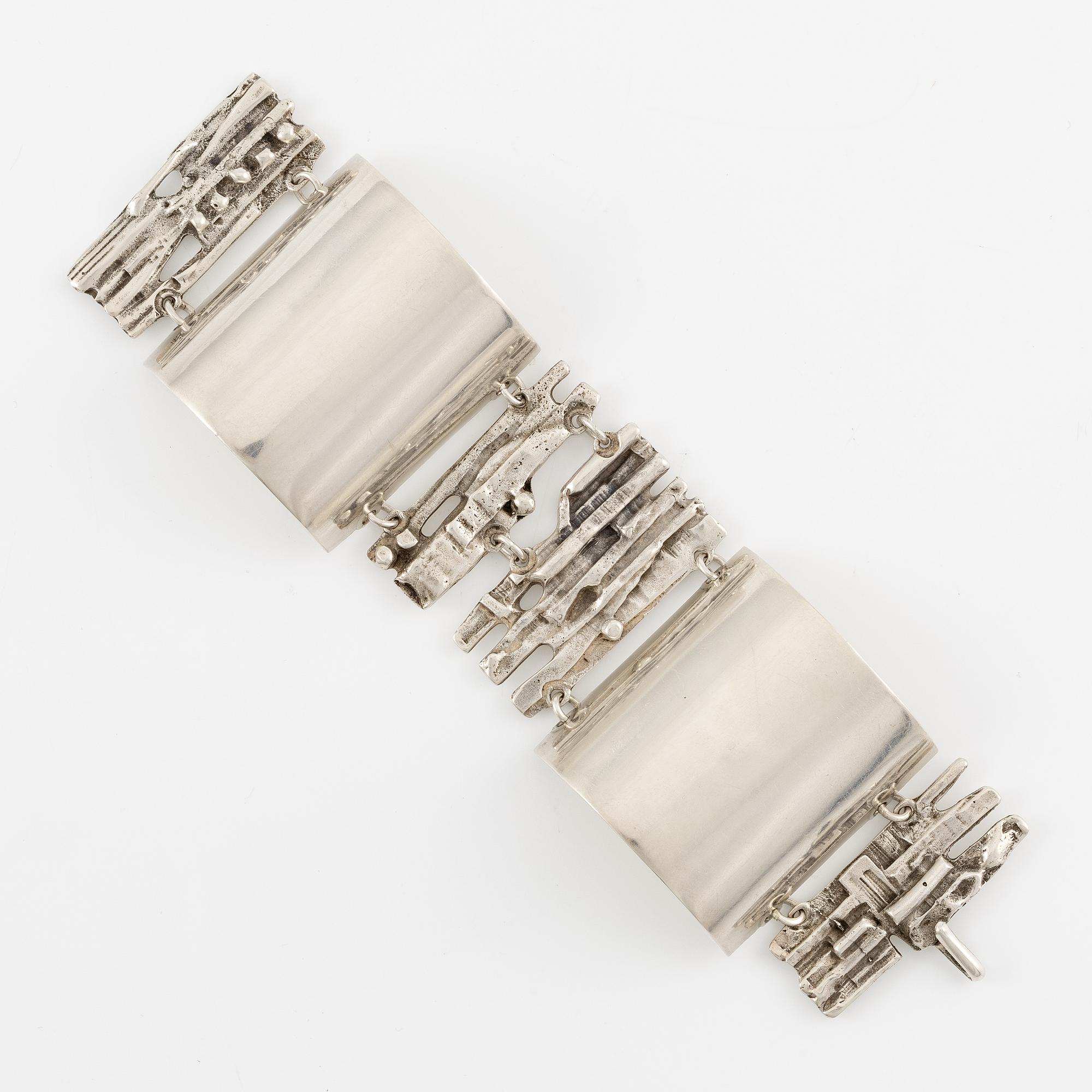 Olle Olsson for Kaplans, bracelet, silver, Stockholm 1966.