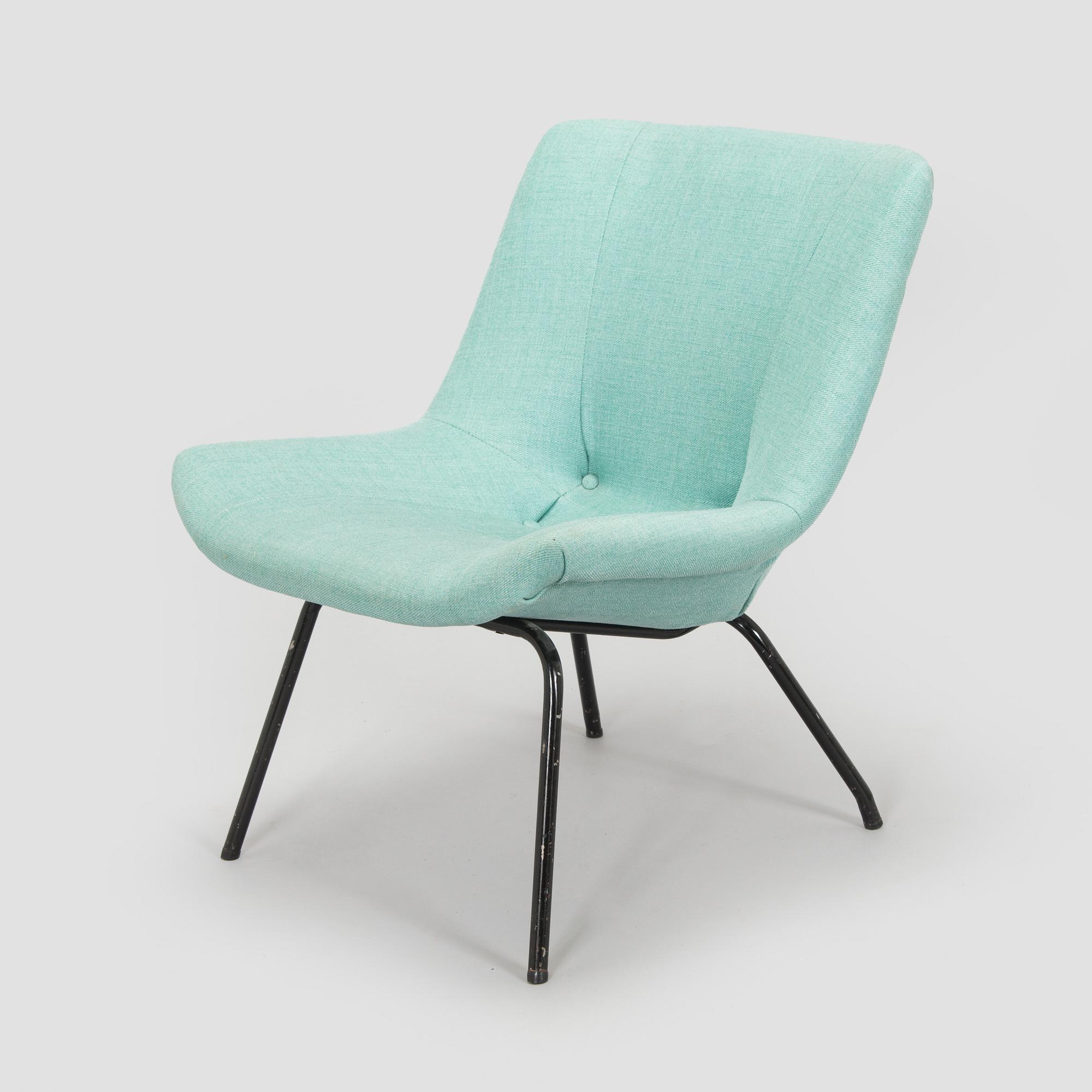 Carl Gustaf Hiort af Ornäs, nojatuoli, "Lehti", valmistaja Puunveisto Oy - Träsnideri Ab, 1900-puoliväli.