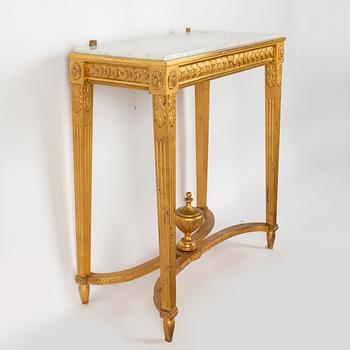 A Gustavian Style Mirror with Table, circa 1900.