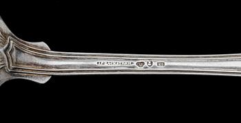 MATSKEDAR, 12 st, silver, Johan Ferdinand Bäckström, Stockholm 1876. Tot vikt ca 800 g.