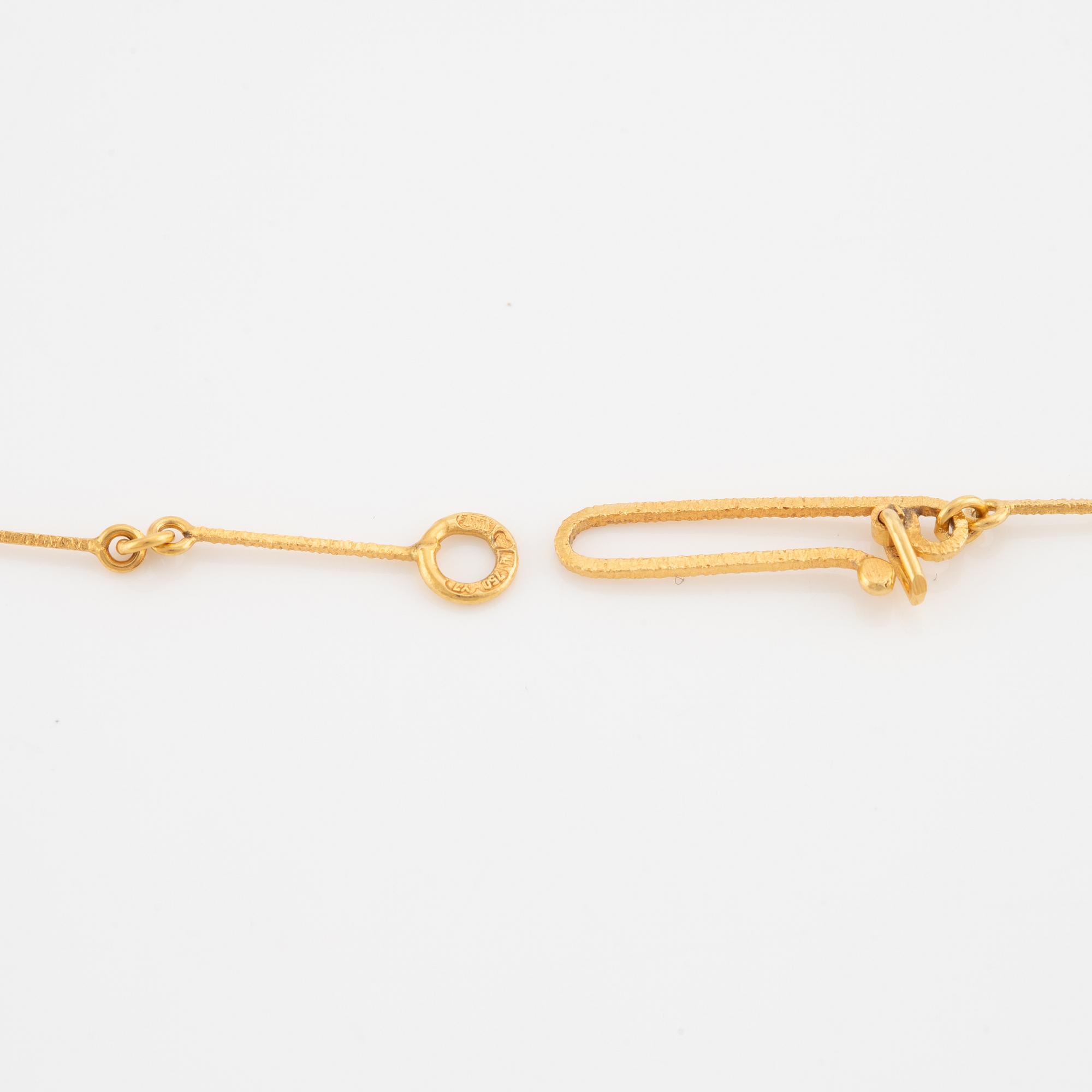 Björn Weckström, necklace, "Renklockan", 18K gold with amethyst, Lapponia.