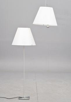 GOLVLAMPA samt TAKLAMPA, "Costanza", Design Paulo Rizzatto, Luceplan, Italien, 1900/2000-tal.
