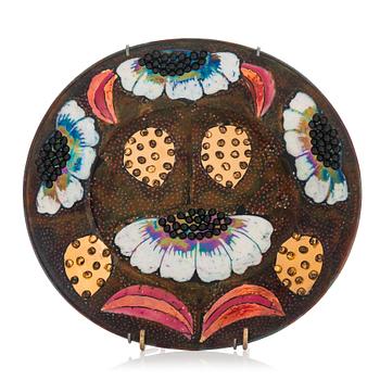 Birger Kaipiainen,  a decorative stoneware plate, signed Birger Kaipiainen, Arabia.