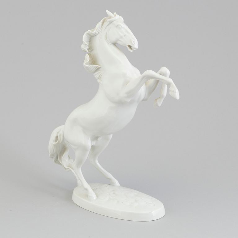 A Vienna Augarten porcelain figure of a stallion, Austria, 20th Century.