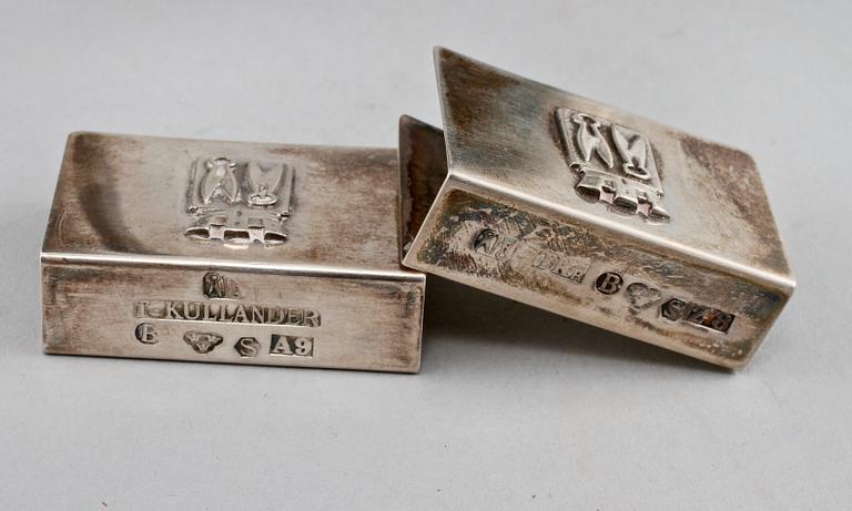 PARTI SILVER, 8 delar, 1900-tal. Vikt exklusive glasinsatser 340 gram.