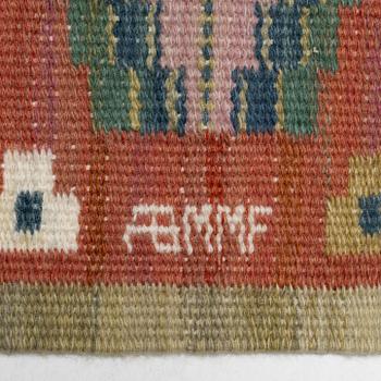 Märta Måås-Fjetterström, A flat weave textile, "Blommor på röd botten", after 1941.