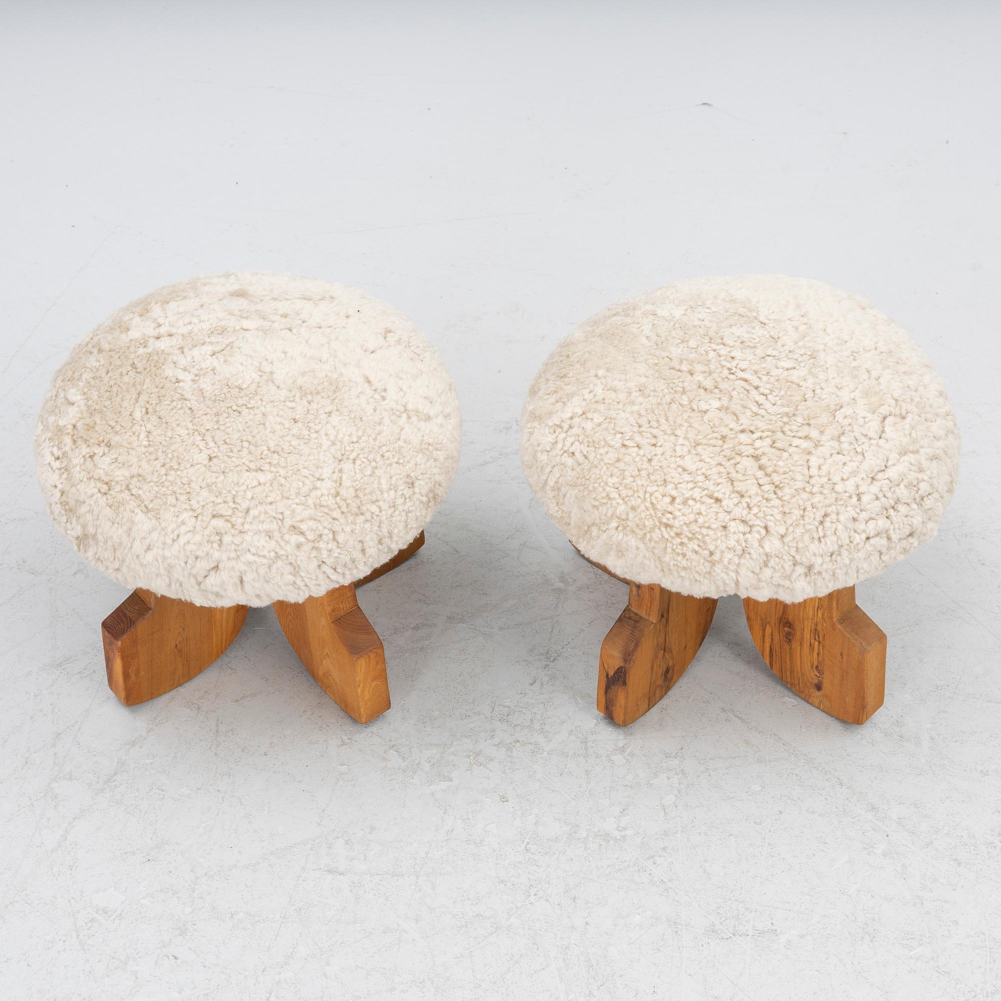 Bernt Bäckdahl, a pair of stools, one signed and dated -79.