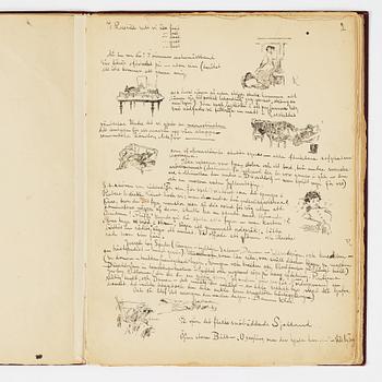 Carl Larsson, CARL LARSSON, illustrated travel story, "Från Stockholm till Messina" (From Stockholm to Messina), 1886.