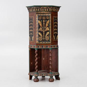 Corner cabinet, dated 1800.