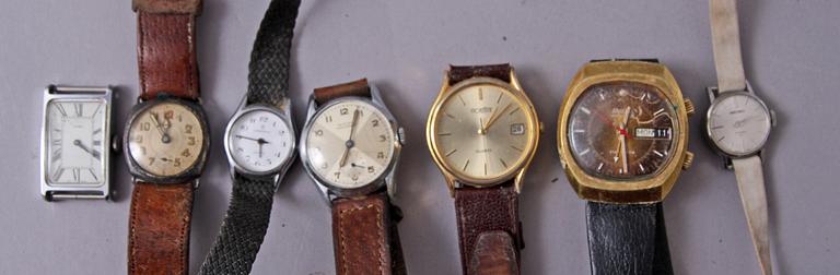PARTI ARMBANDSUR, 7 st, bl a Seiko.