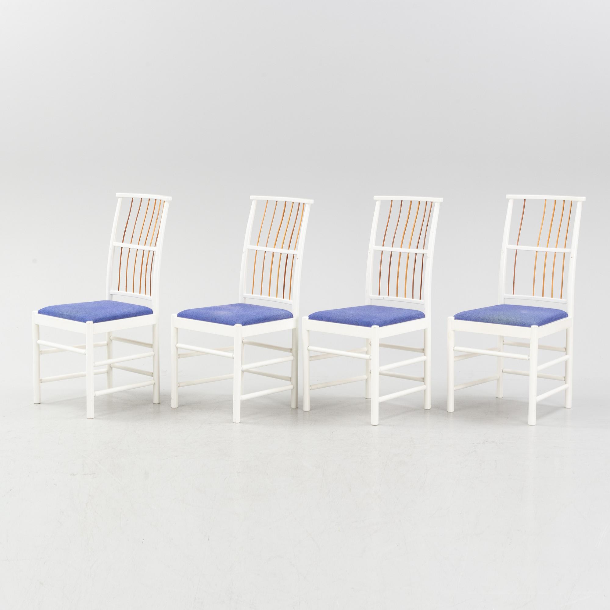 Josef Frank, a set of four model '2025' chairs, Firma Svenskt Tenn, Sweden.