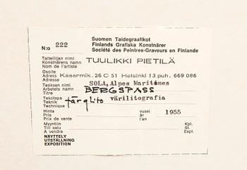 Tuulikki Pietilä, color lithograph and wood engraving, signed, dated, and numbered 1946 4/10 and 1955 4/7.