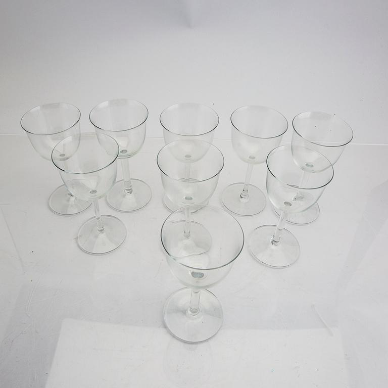 Signe Persson-Melin, a set of nine wineglass from Kosta sample collection.