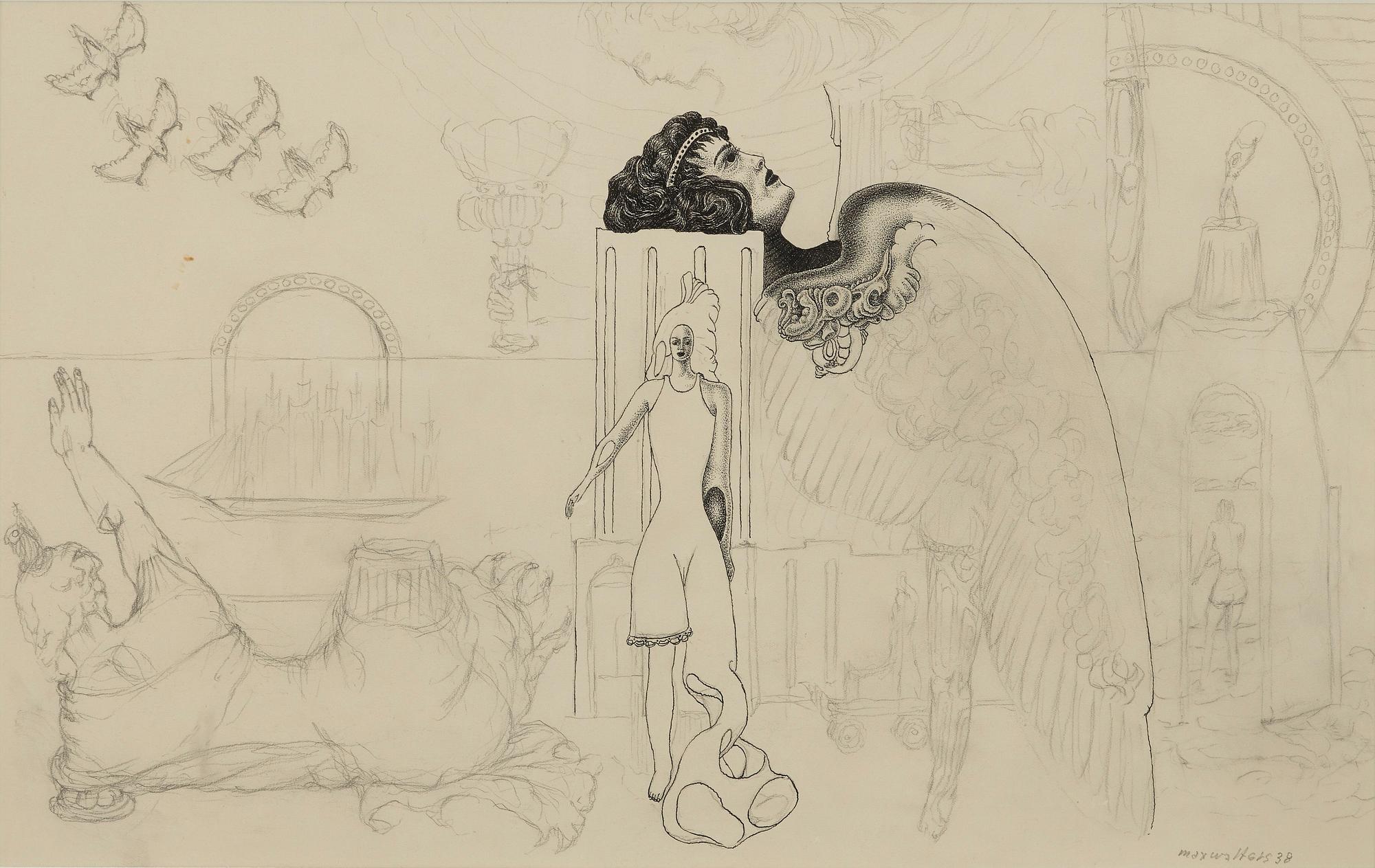 MAX WALTER SVANBERG, mixed media signed and dated.