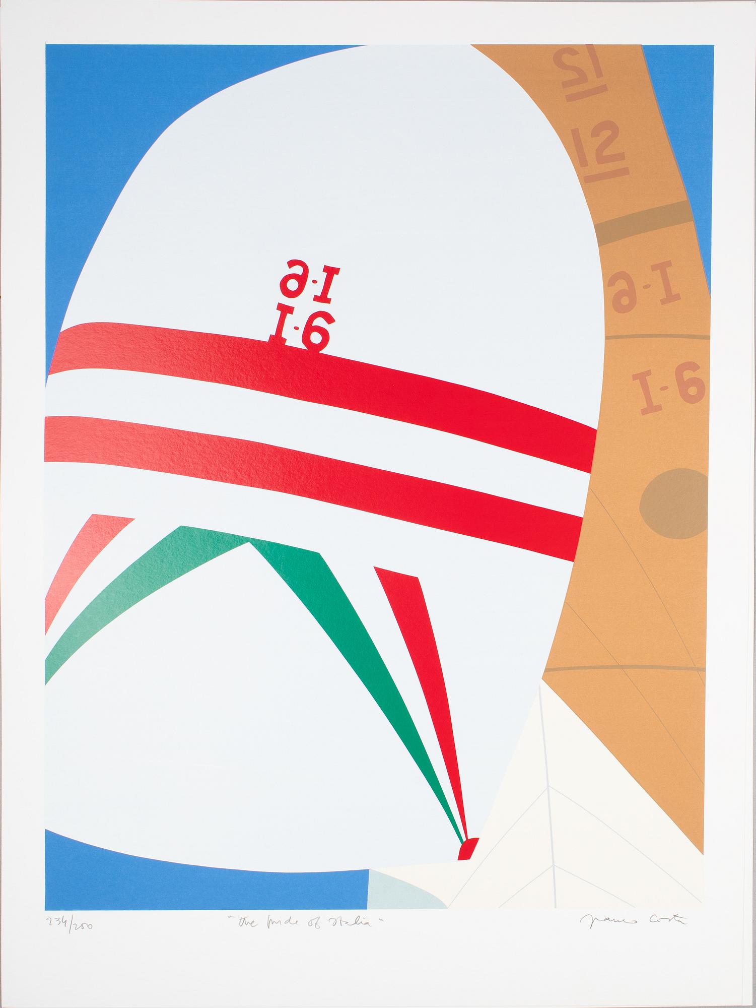 Franco Costa, "Red spinnaker in Florida", "Newport's sunset", "The ocean's championship", "The pride of Italia" (4).